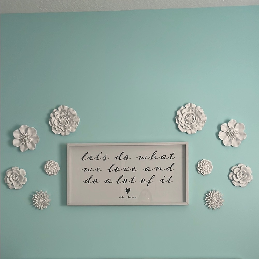 White Floral Art & Decals Wall Decor